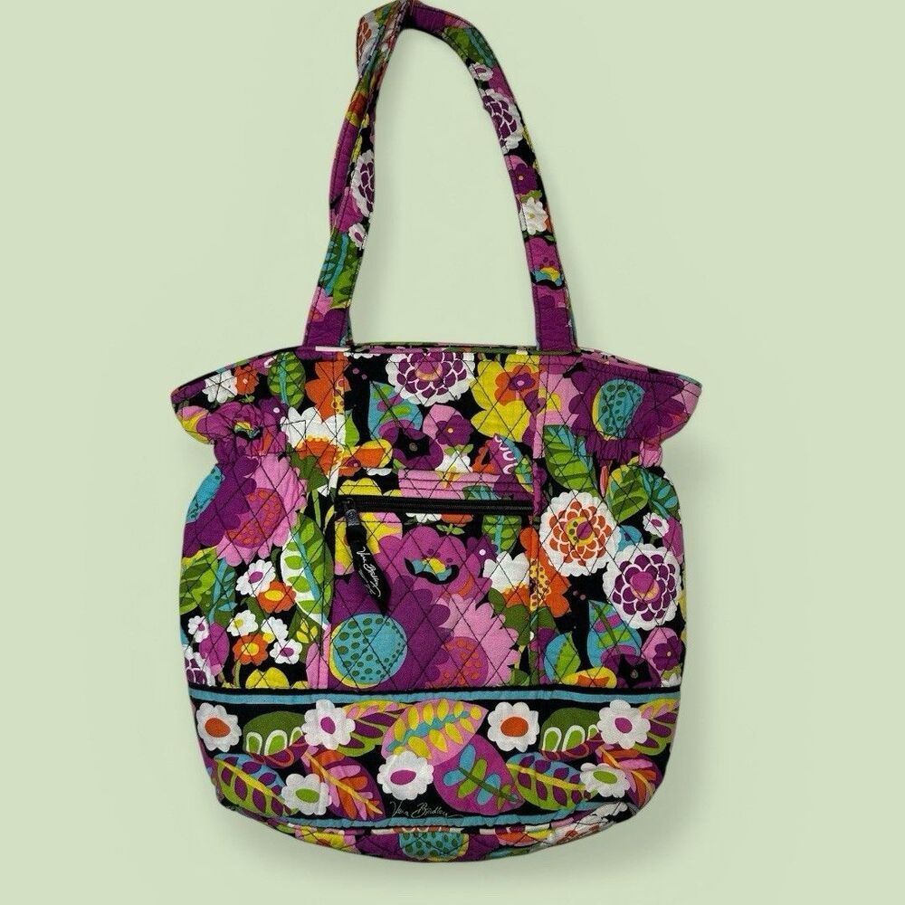 VG Vera Bradley VaVa Bloom Floral Print Quilted Laura Tote Purse Retired